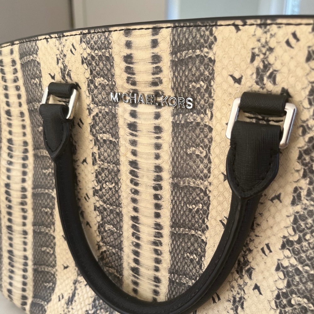 Michael Kors Snake Print Satchel Bag